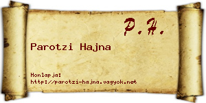 Parotzi Hajna névjegykártya